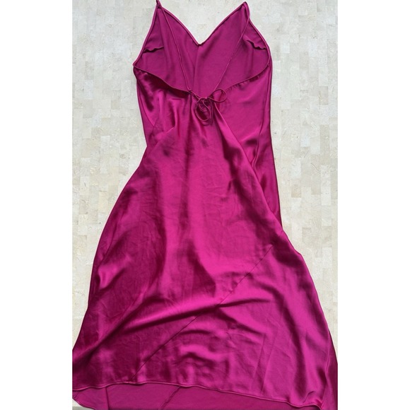 Victoria's Secret Fuchsia Raspberry Satin Slip Dress Lingerie A-line Y2K Sz L - Picture 7 of 7